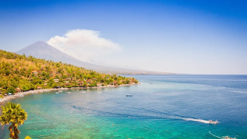Agung Volcano seen from Amed