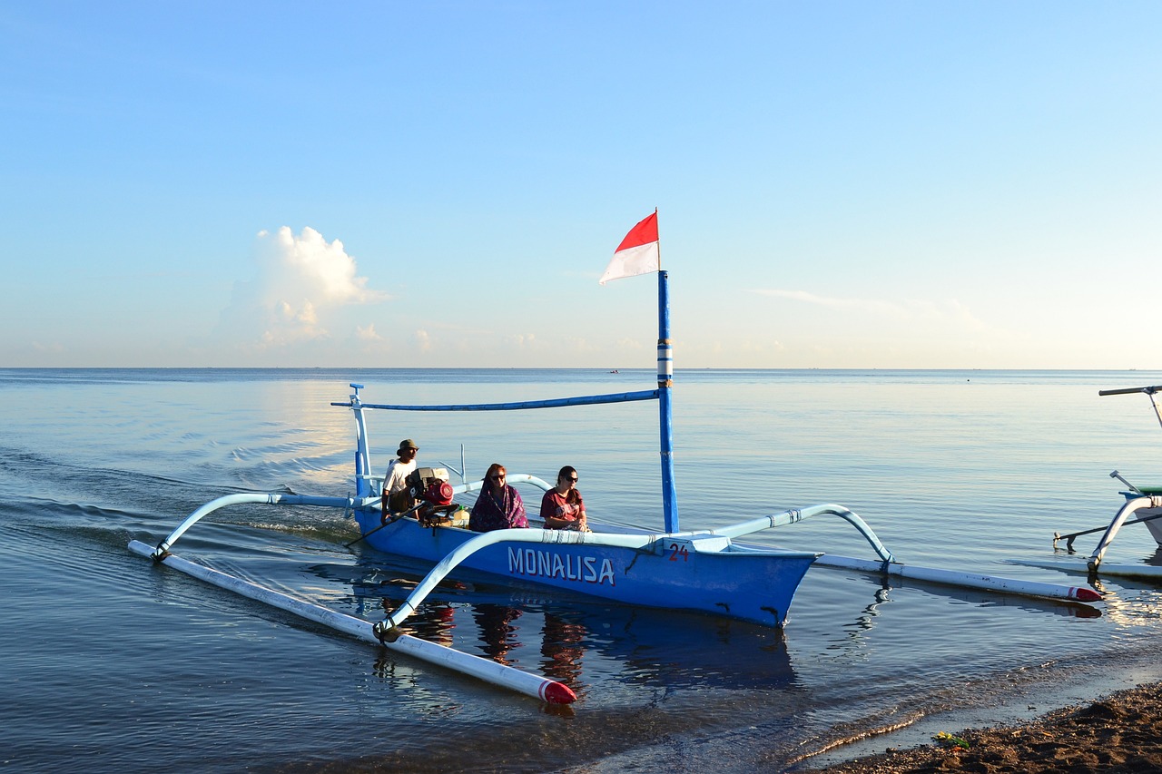 boat, in, nature