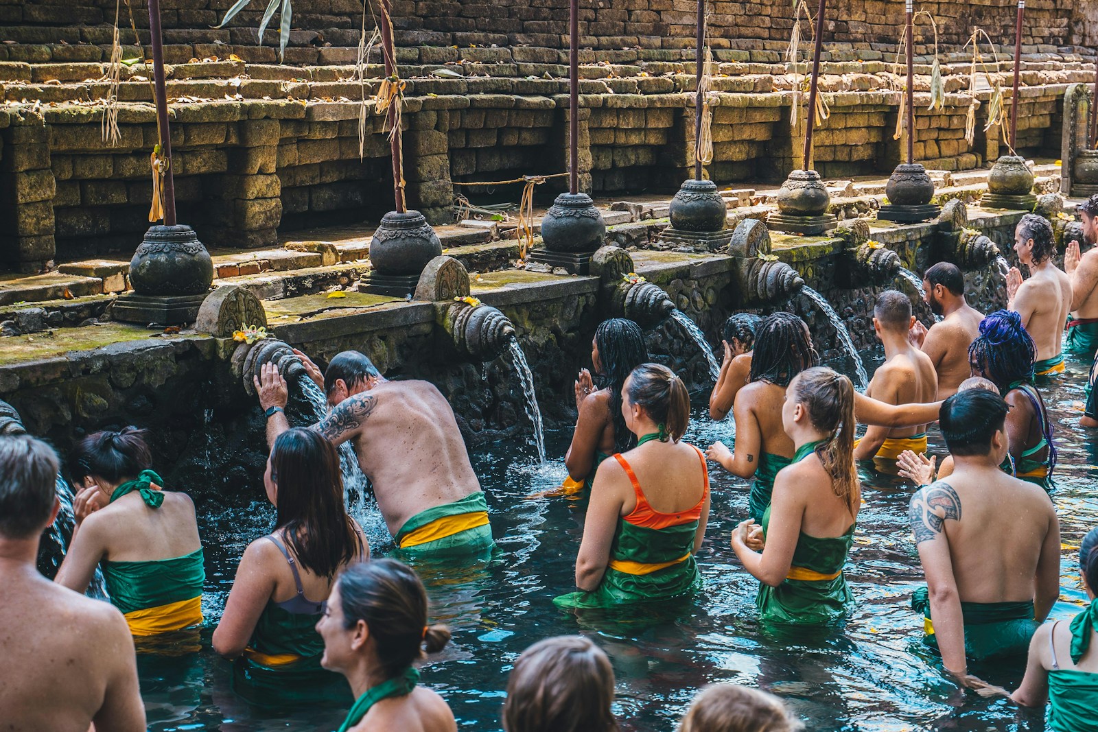 a group of people in a body of water